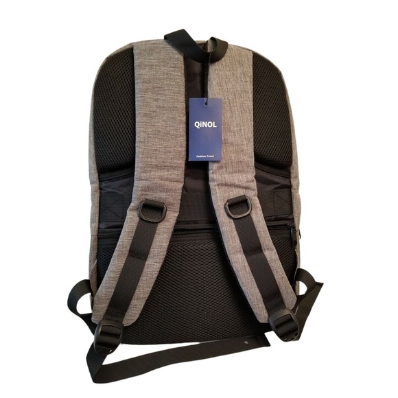 QINOL Travel men Backpack Laptop With Usb Charging Port Anti Theft Work Bookbags - Picture 2 of 8